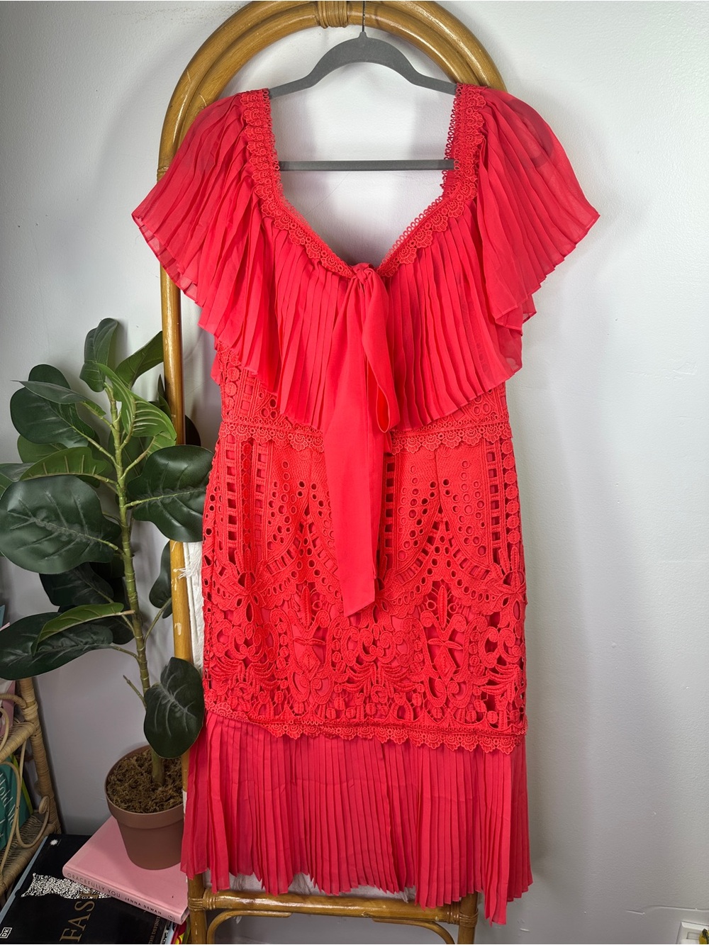 Temperley London Coral Pink Midi Dress sz 8